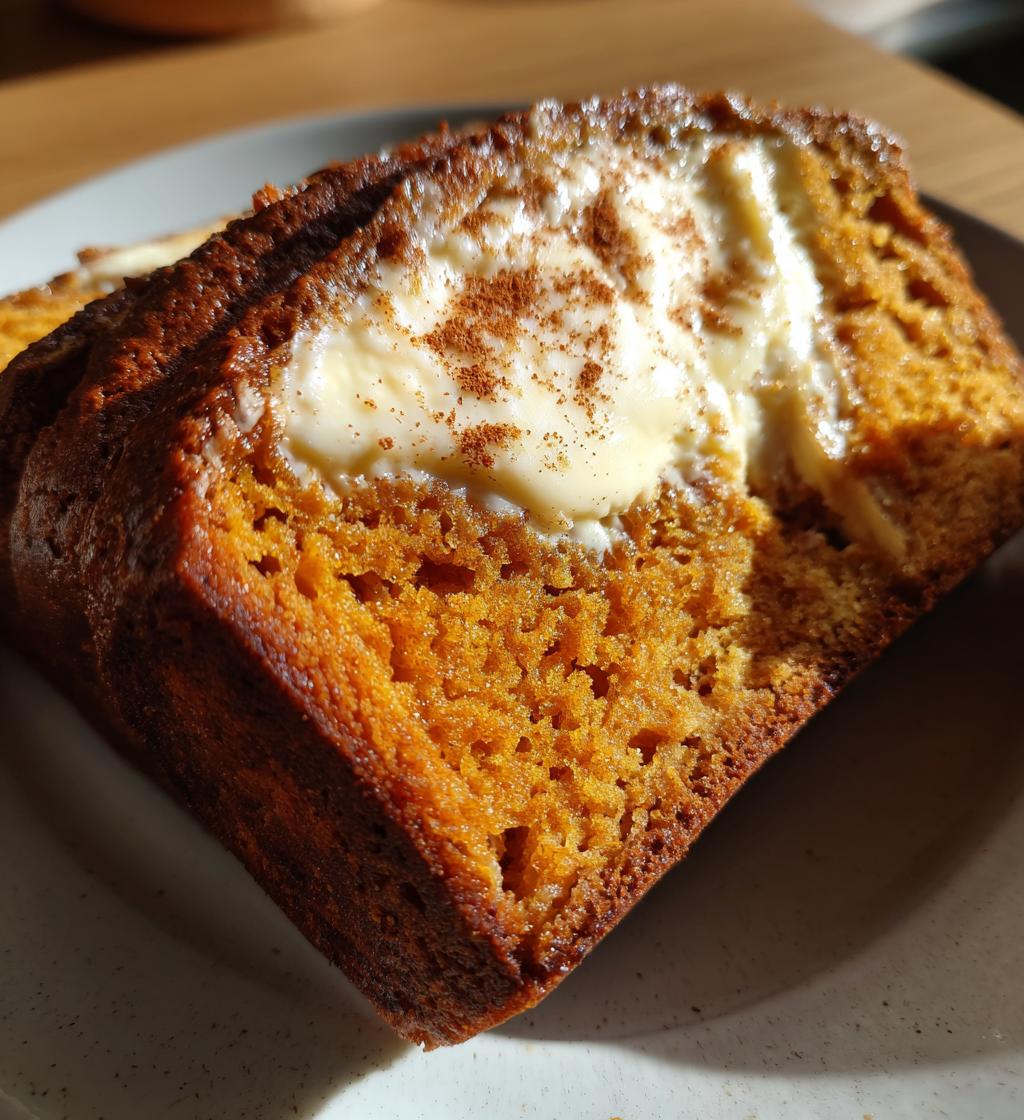 pumpkin bread with maple cream cheese filling - detail 1