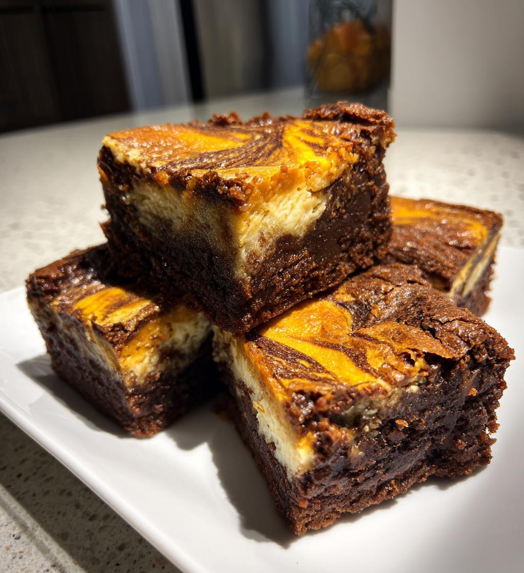 pumpkin cheesecake swirl brownies