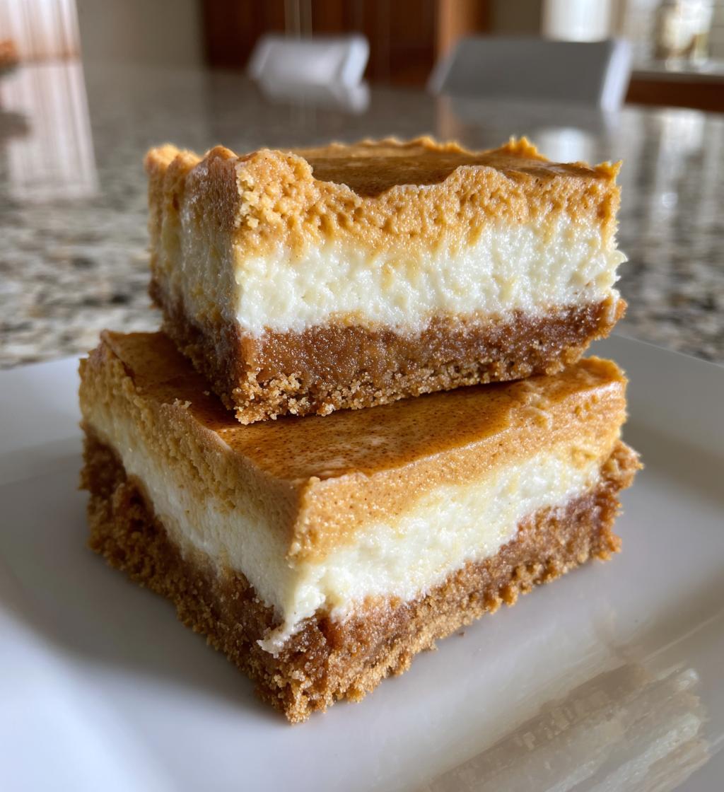 pumpkin spice cheesecake bars - detail 1
