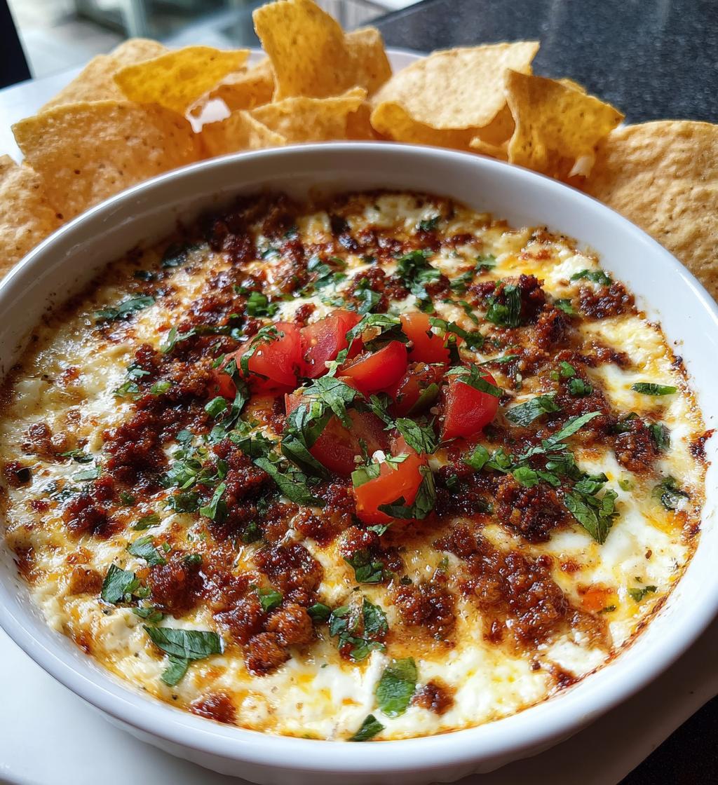 queso blanco dip with chorizo