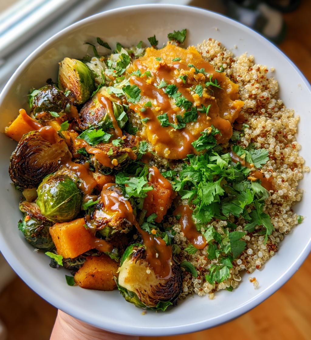quinoa power bowls maple chipotle brussels squash