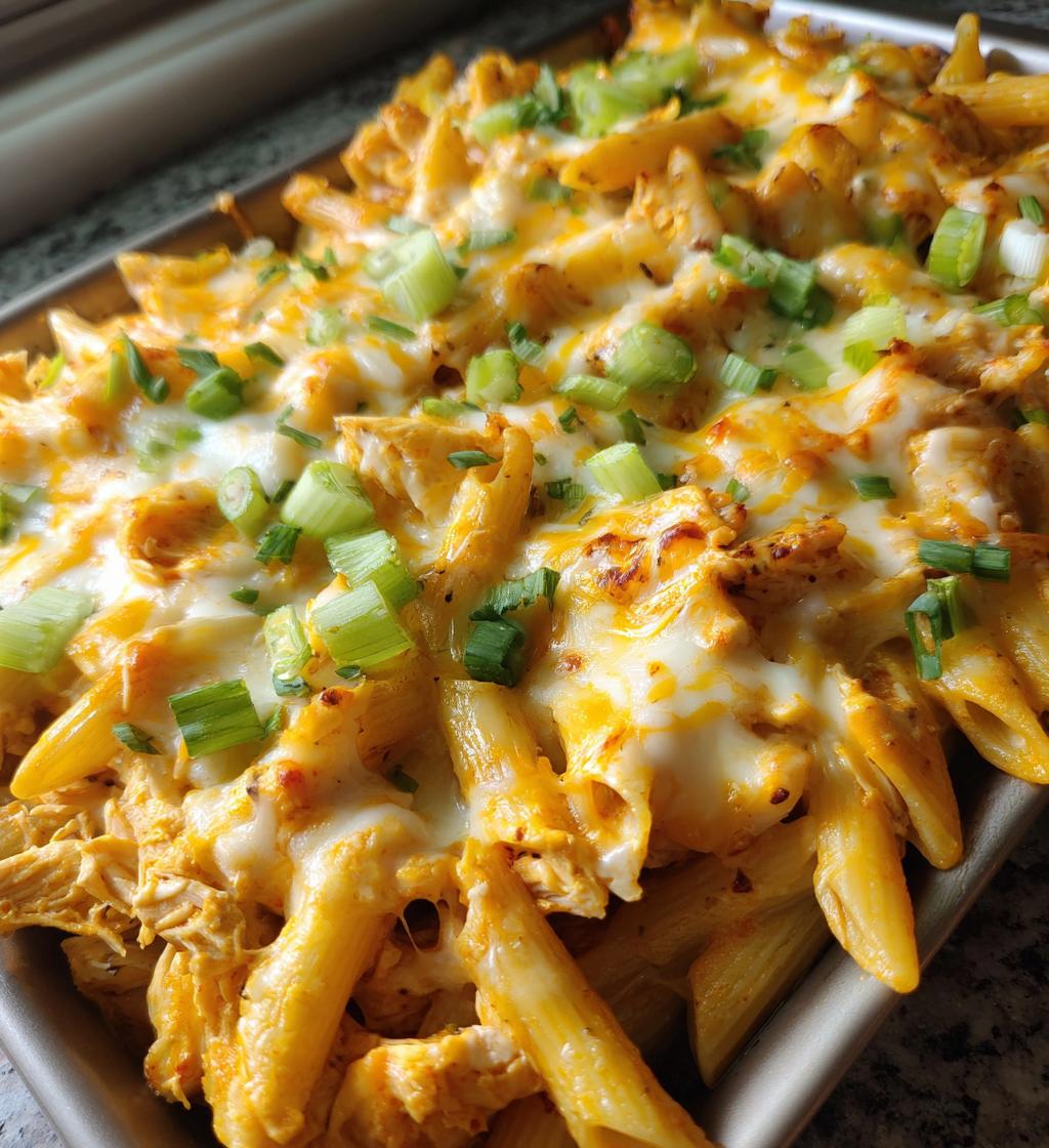 ranch buffalo pasta bake
