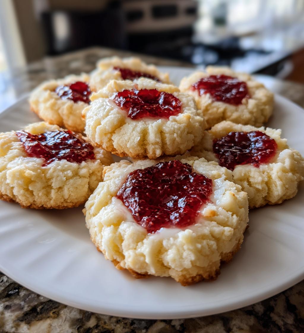 raspberry cheesecake thumbprint cookies - detail 1