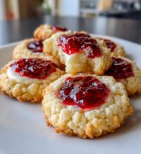 raspberry cheesecake thumbprint cookies