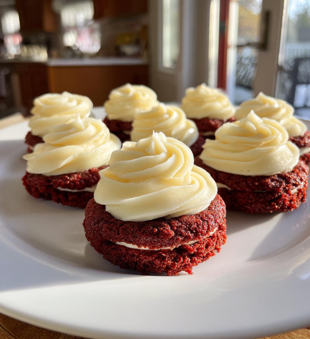 red velvet cookies with cream cheese frosting - detail 1