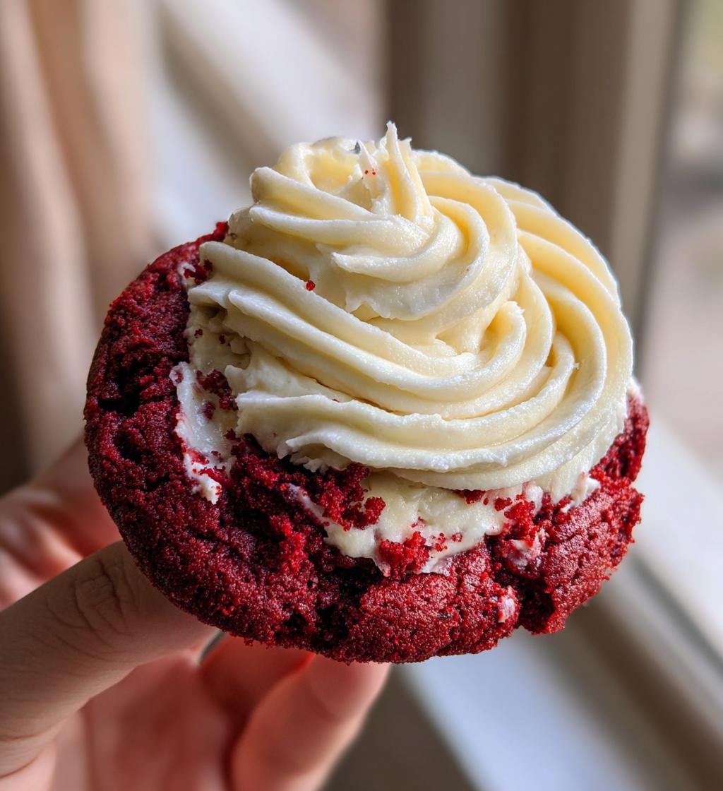 red velvet cookies with cream cheese frosting - detail 1