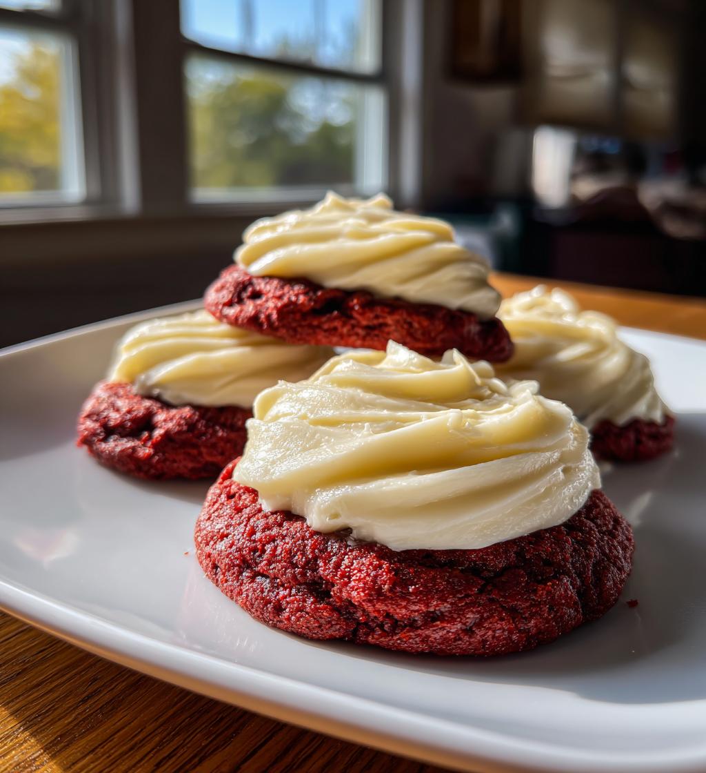 red velvet cookies with cream cheese frosting
