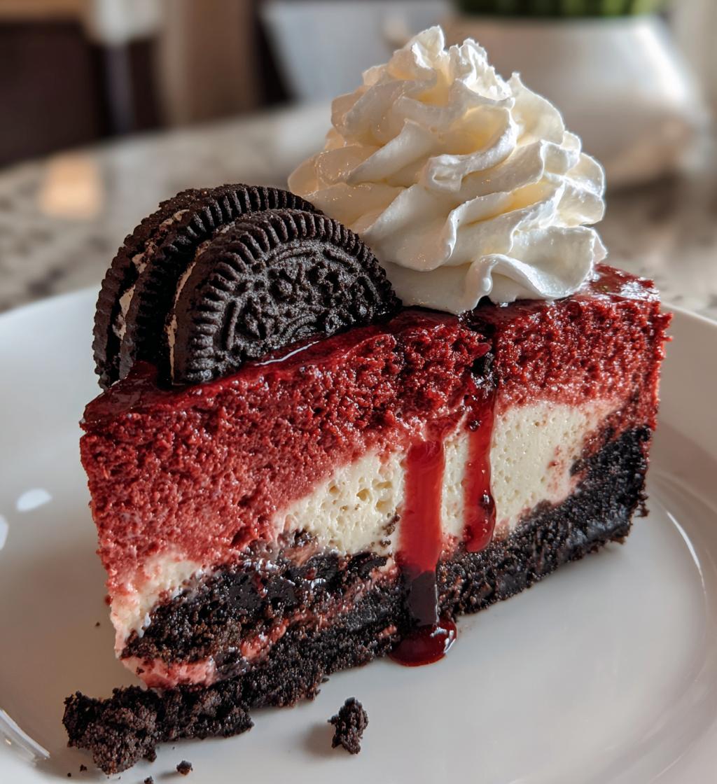 red velvet oreo cheesecake