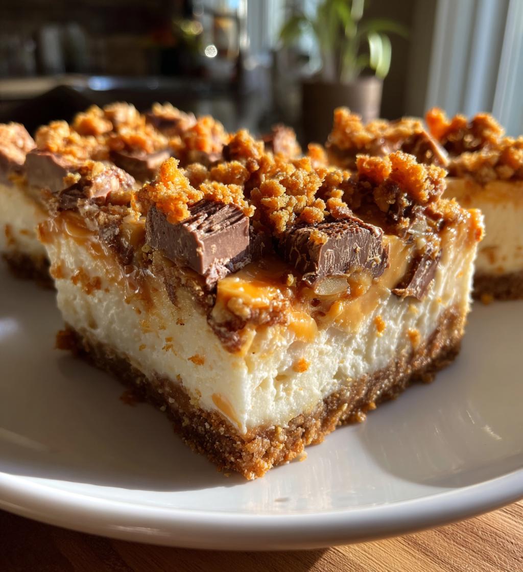 reeses butterfinger cheesecake bars