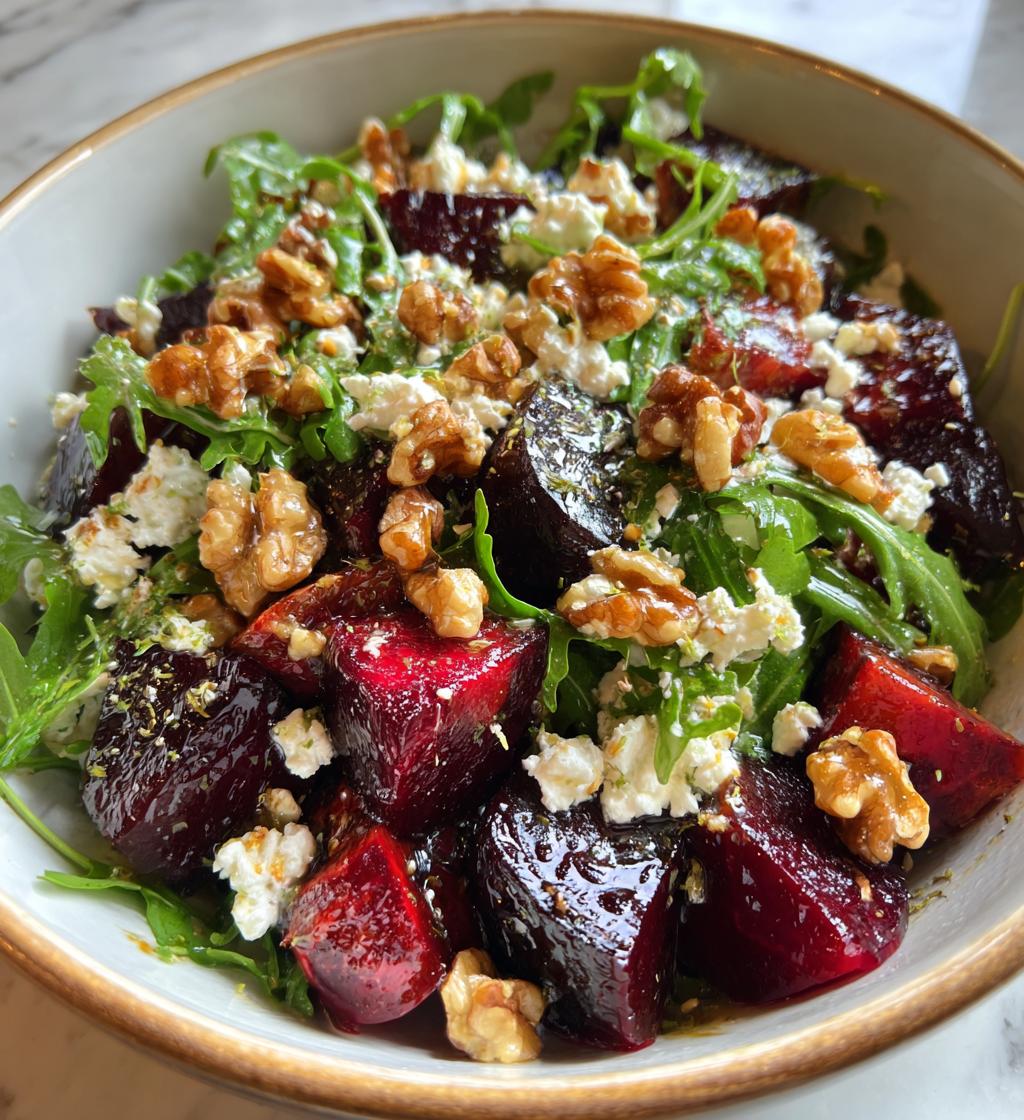 roasted beet and arugula salad