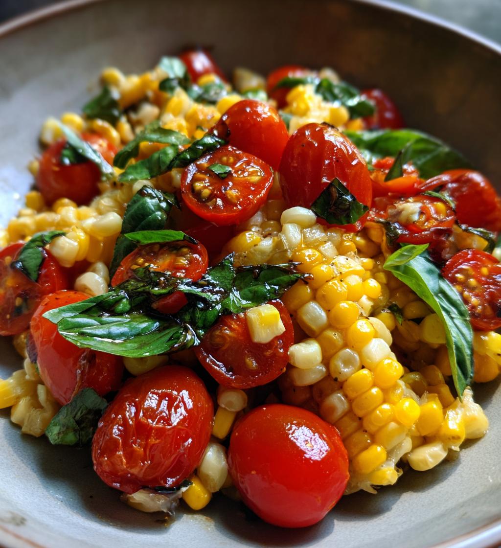 roasted corn and tomato pasta salad
