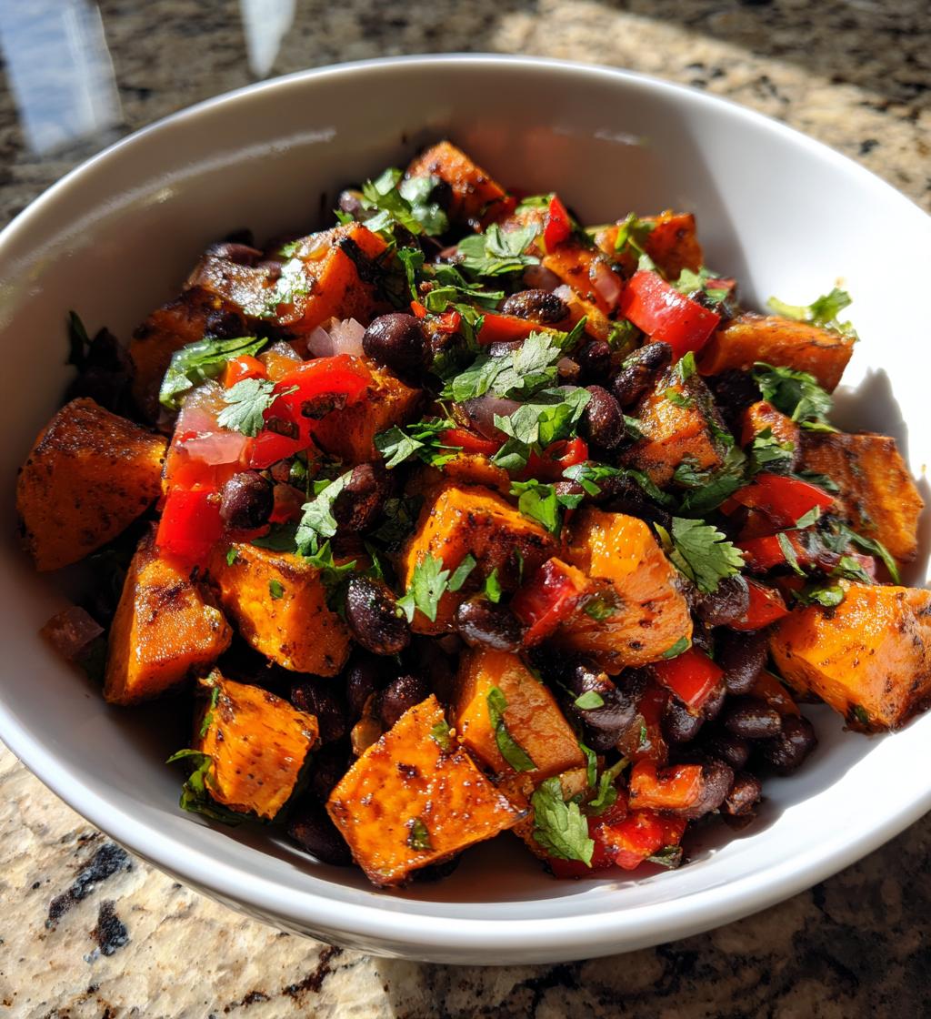 roasted sweet potato black bean salad