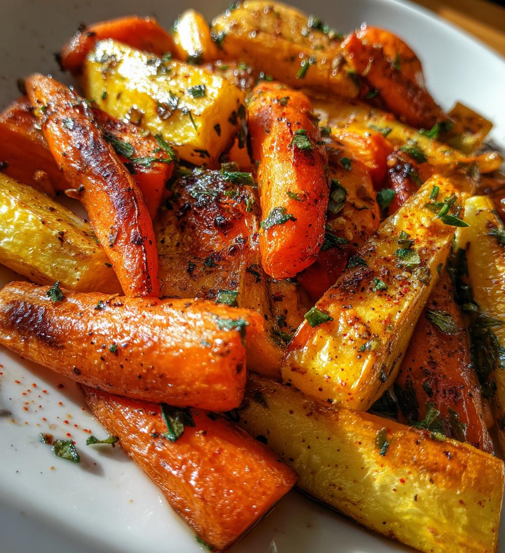 roasted sweet potatoes and carrots