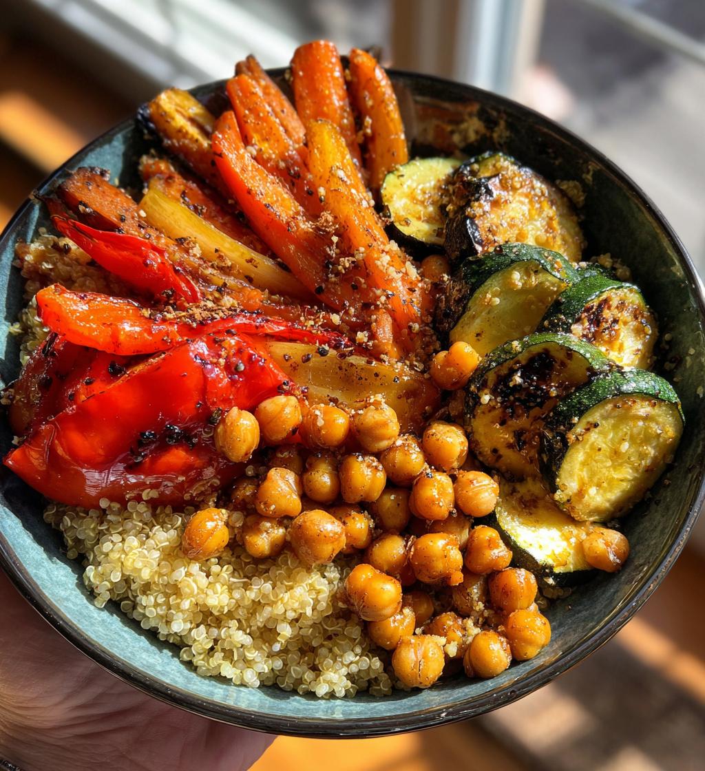 roasted veggie chickpea bowls - detail 1