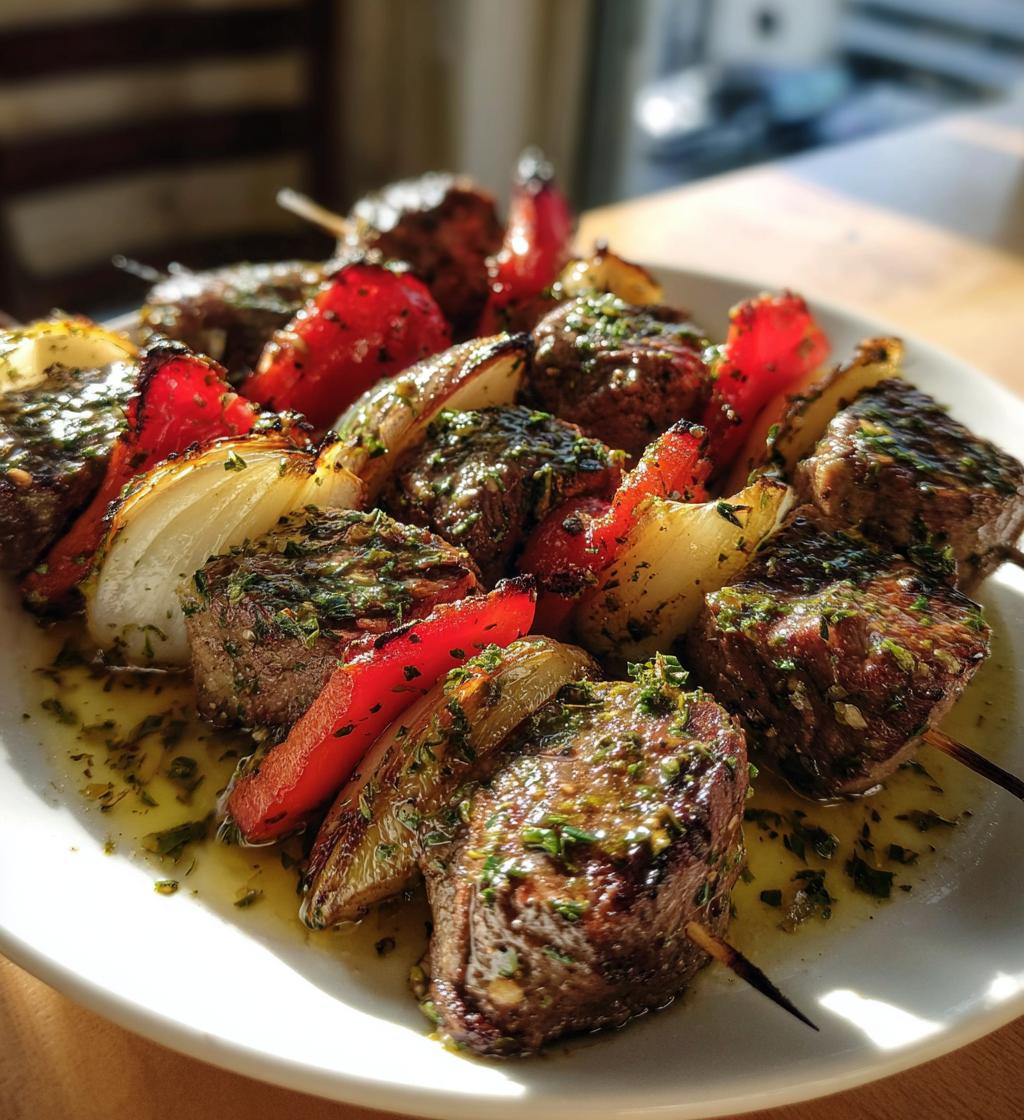 rosemary garlic steak kebabs - detail 1