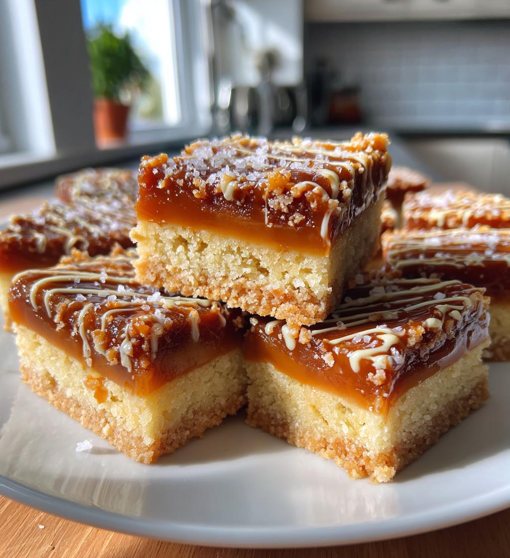 salted caramel shortbread bars