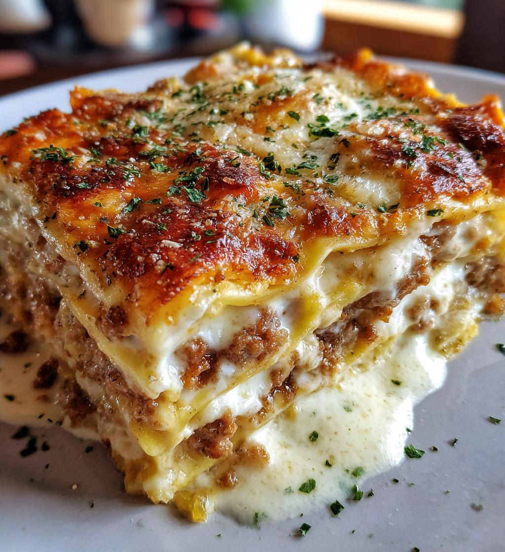 sausage alfredo ravioli lasagna - detail 1