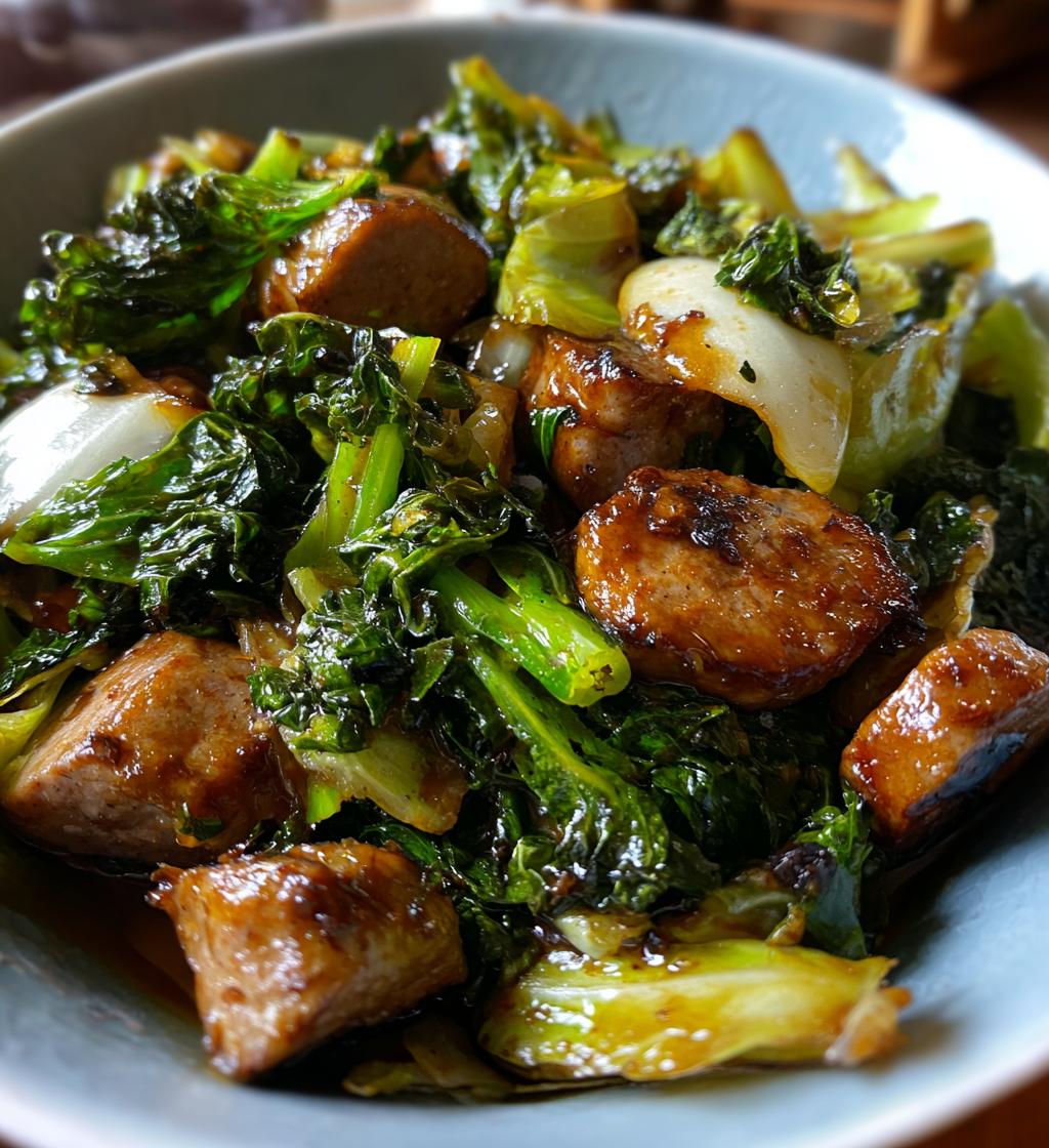 sausage and cabbage stir fry