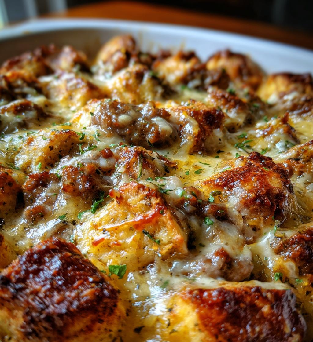 sausage loaded biscuit gravy bake - detail 1