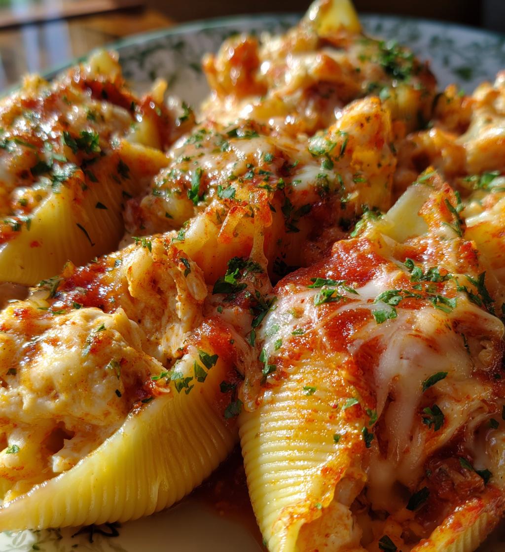 seafood stuffed shells - detail 1