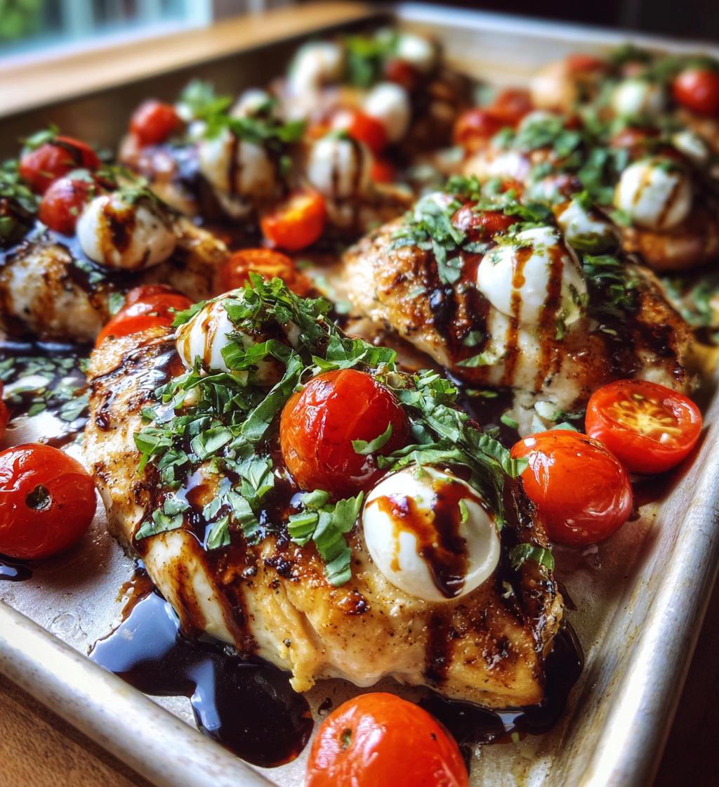 sheet pan caprese chicken - detail 1