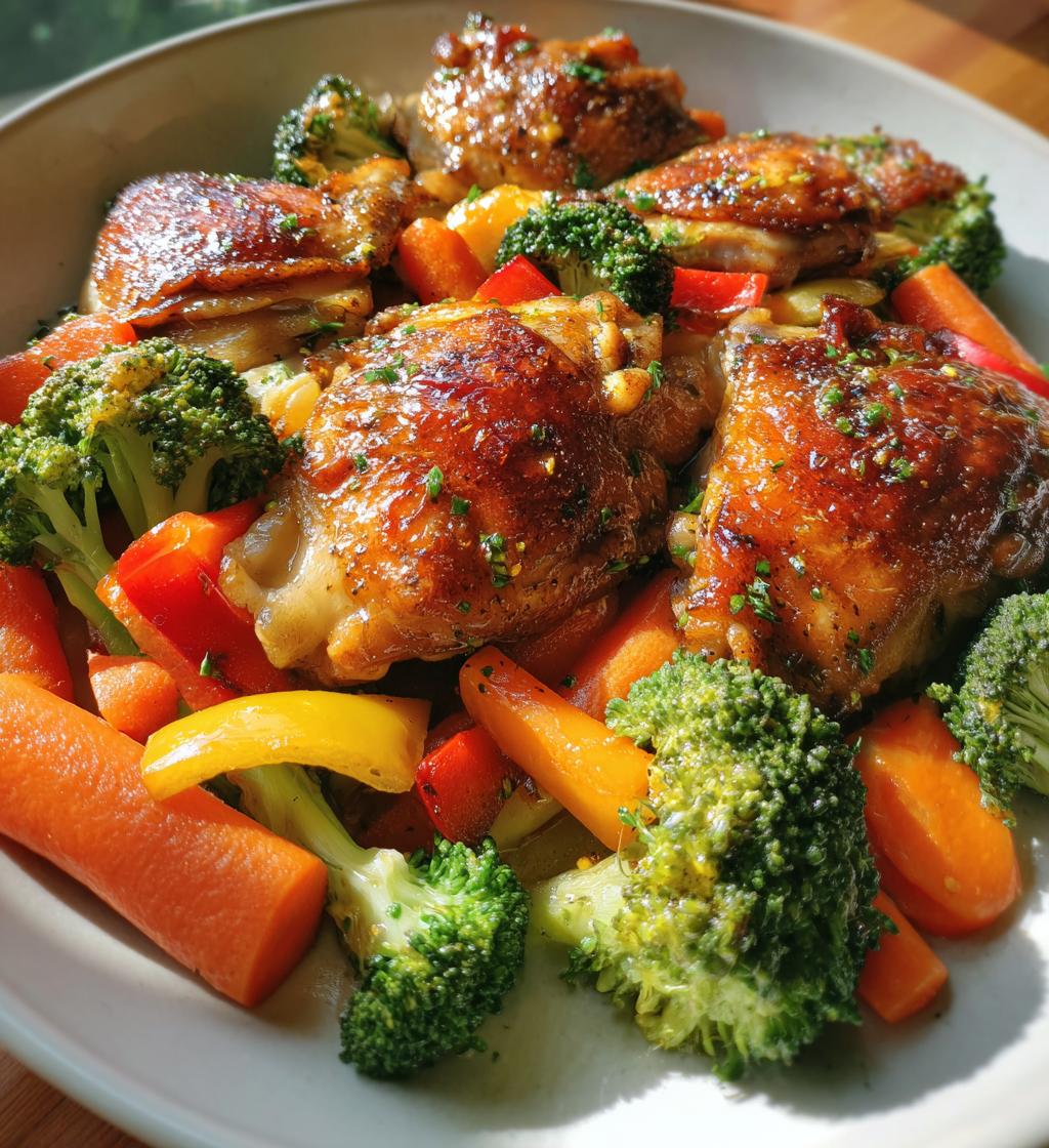 sheet pan garlic butter chicken and veggies - detail 1