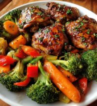 sheet pan garlic butter chicken and veggies