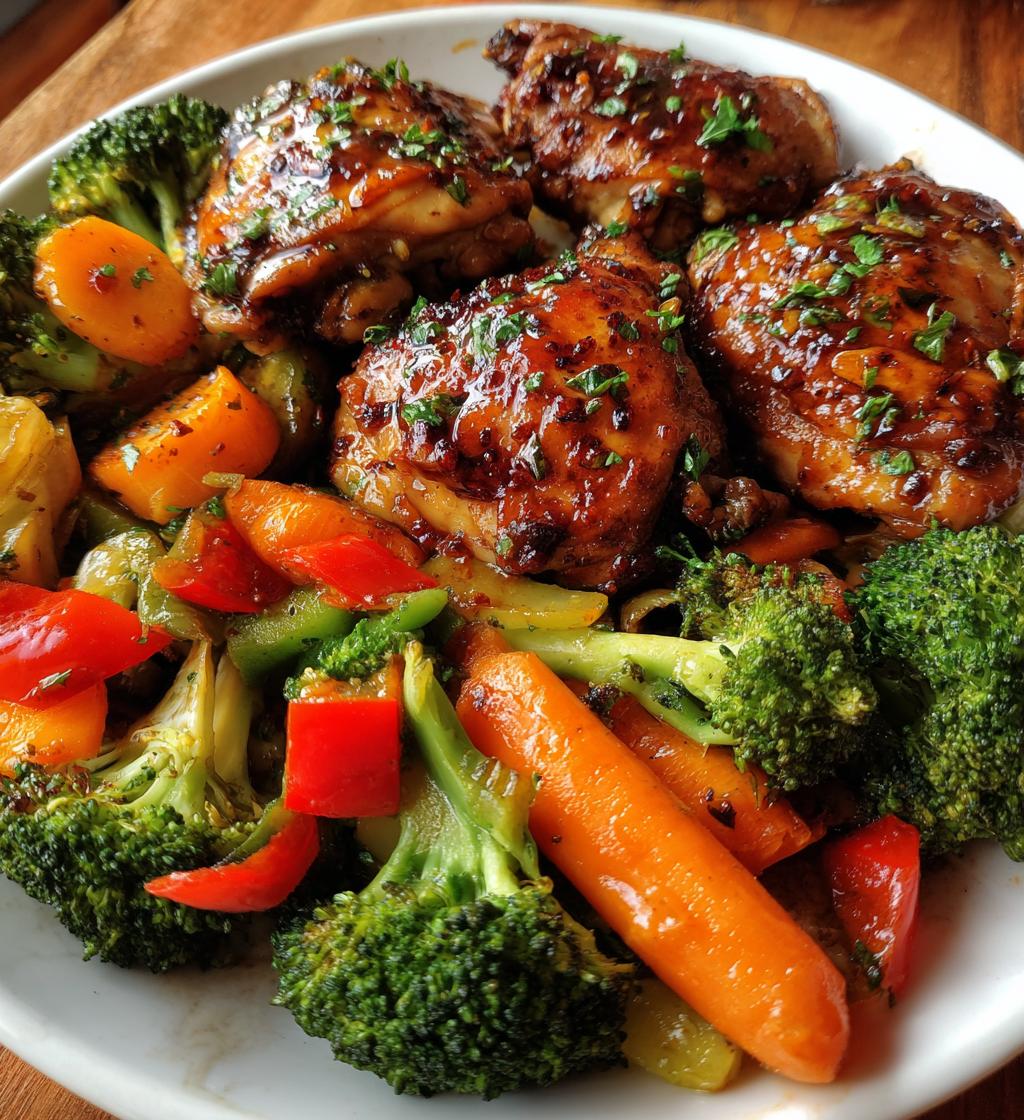 sheet pan garlic butter chicken and veggies