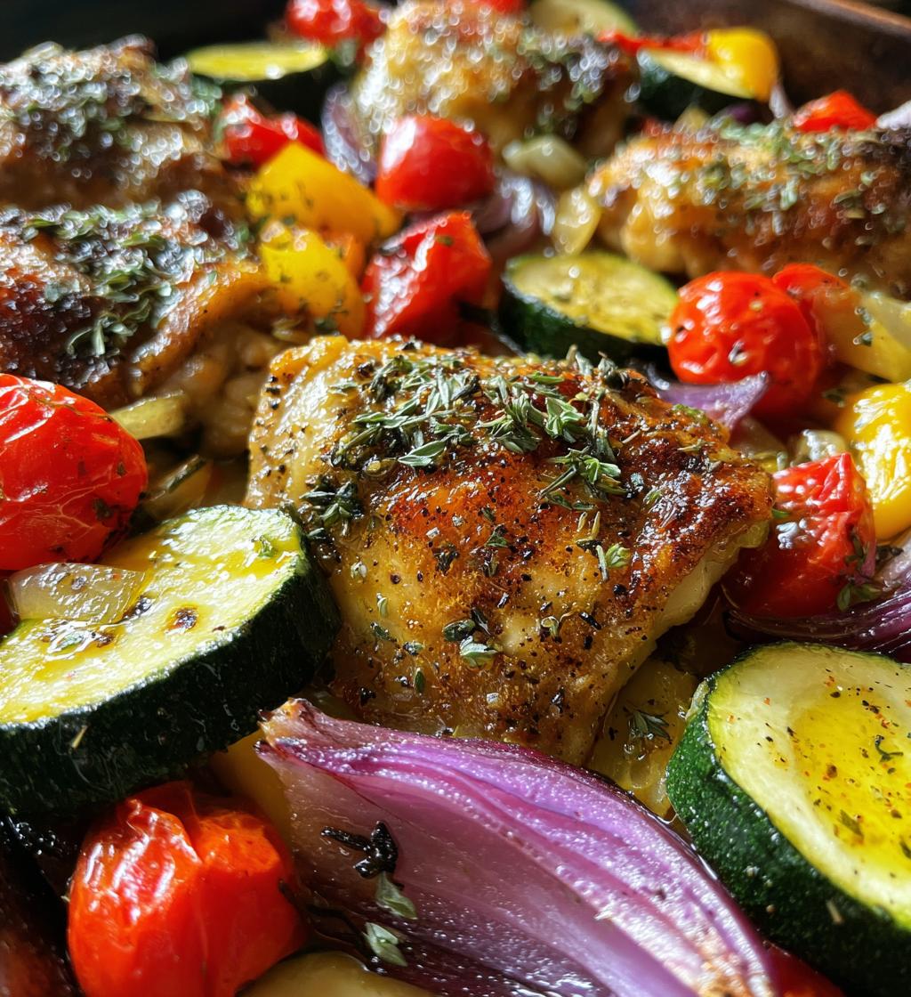 sheet pan greek chicken veggies - detail 1