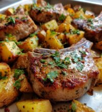 sheet pan pork chops and potatoes