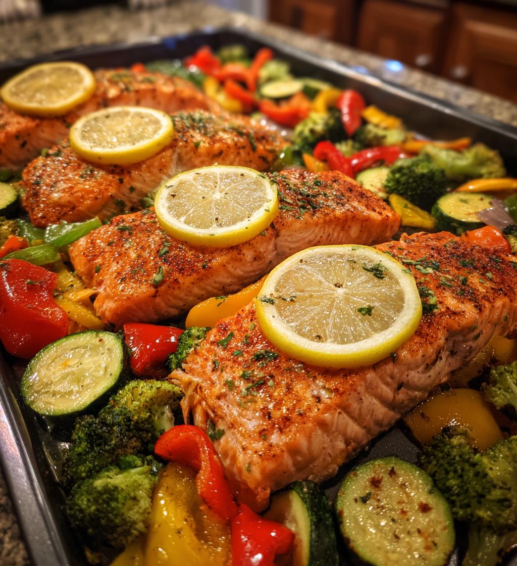 sheet pan salmon and veggies - detail 1