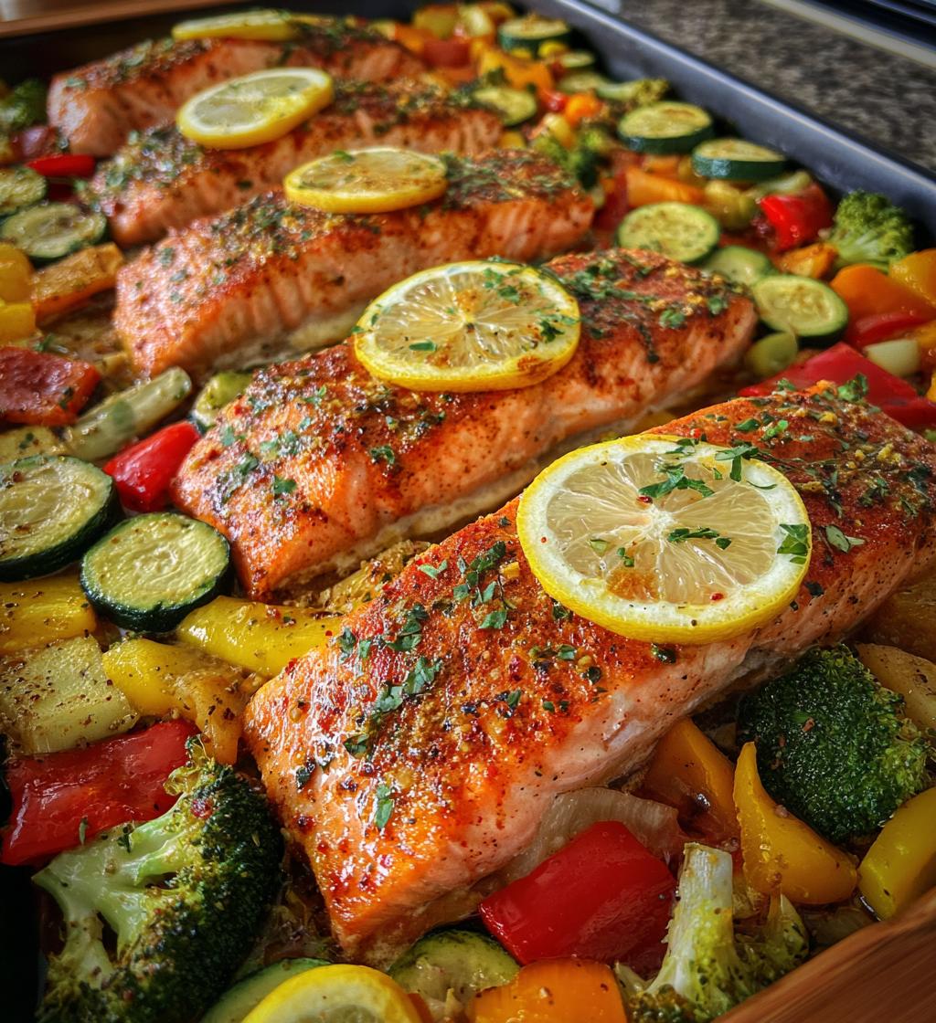 sheet pan salmon and veggies