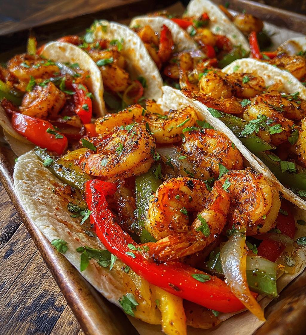 sheet pan shrimp fajitas