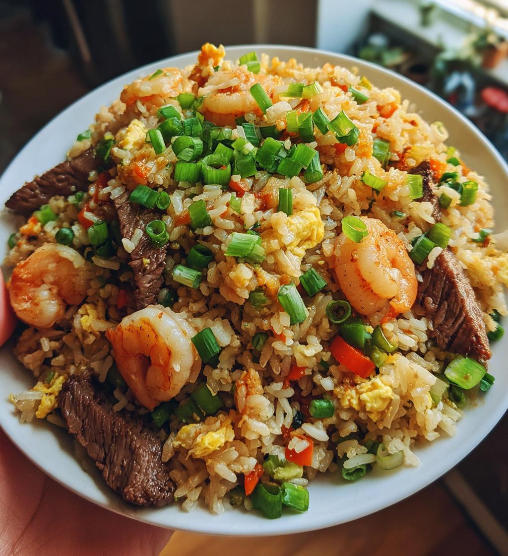 shrimp and steak fried rice