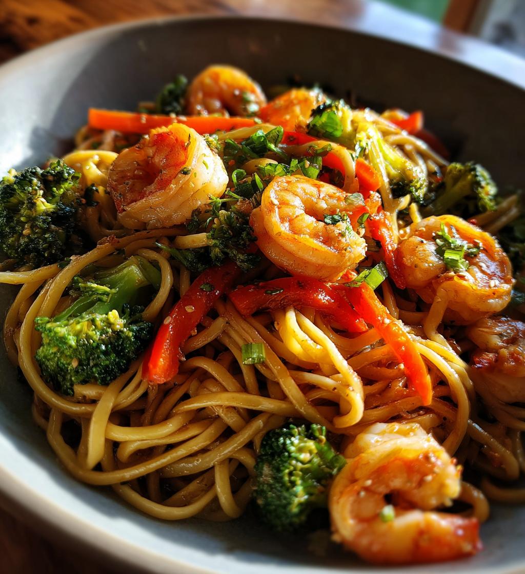 shrimp stir fry with noodles