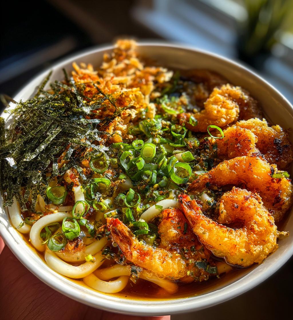 shrimp tempura udon soup