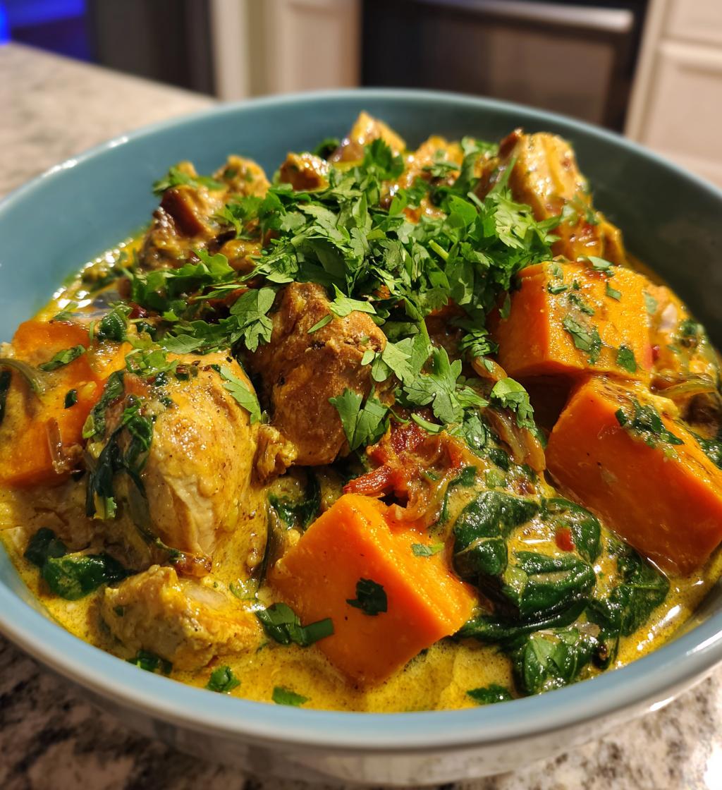 slow cooker chicken and sweet potato curry - detail 1