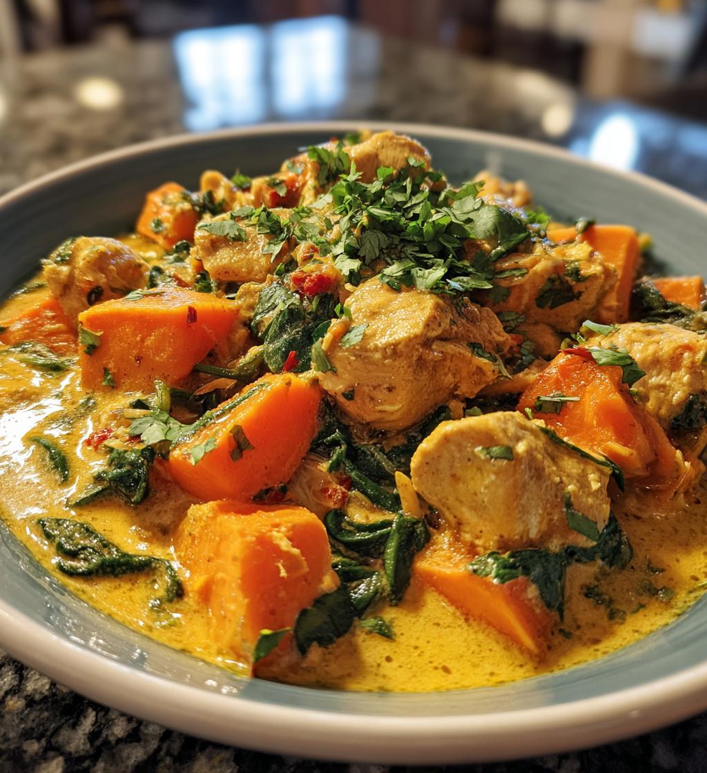 slow cooker chicken and sweet potato curry