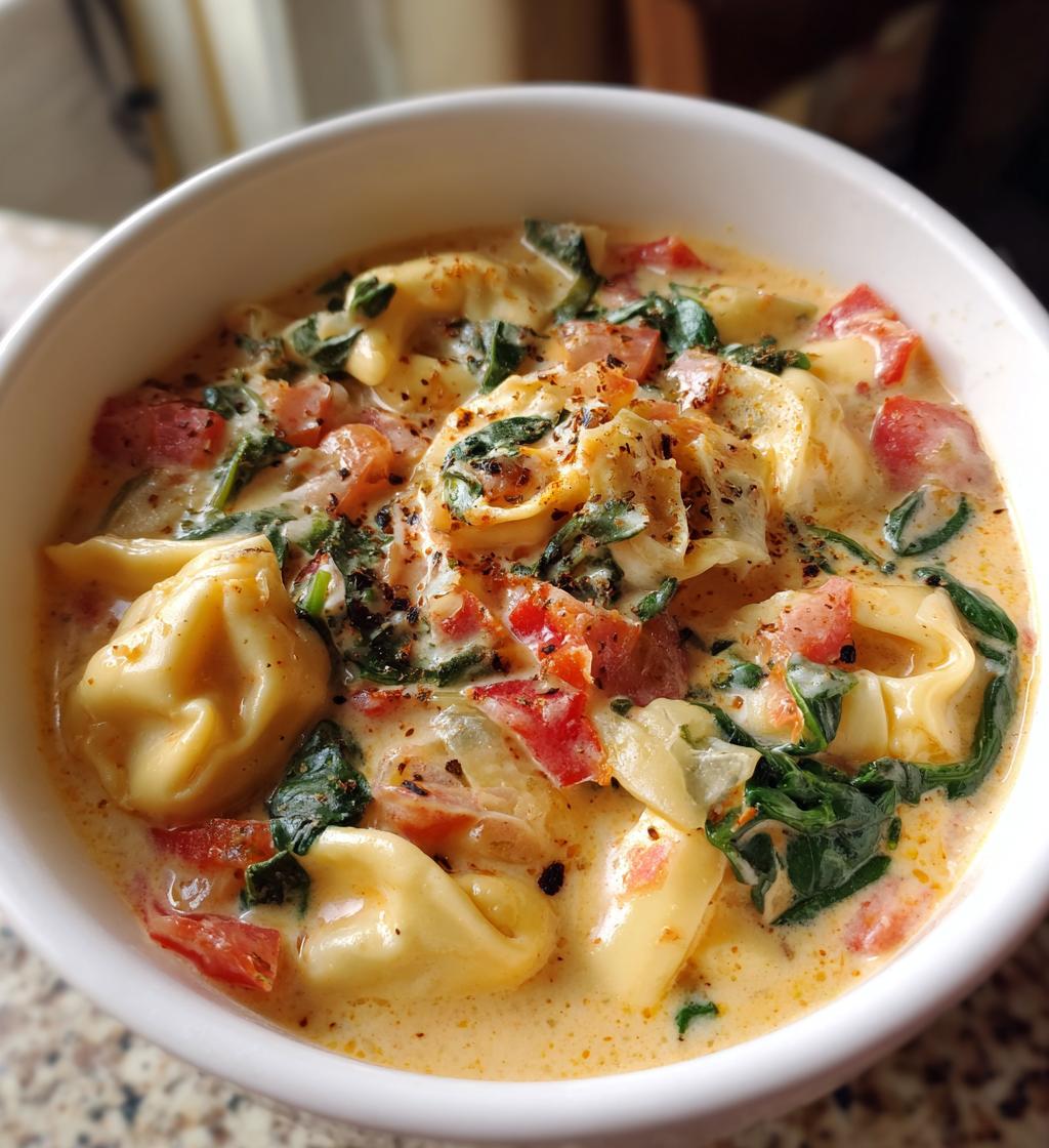 slow cooker creamy tortellini soup