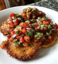 smoky fried green tomatoes with fresh salsa