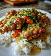 smothered chicken and rice