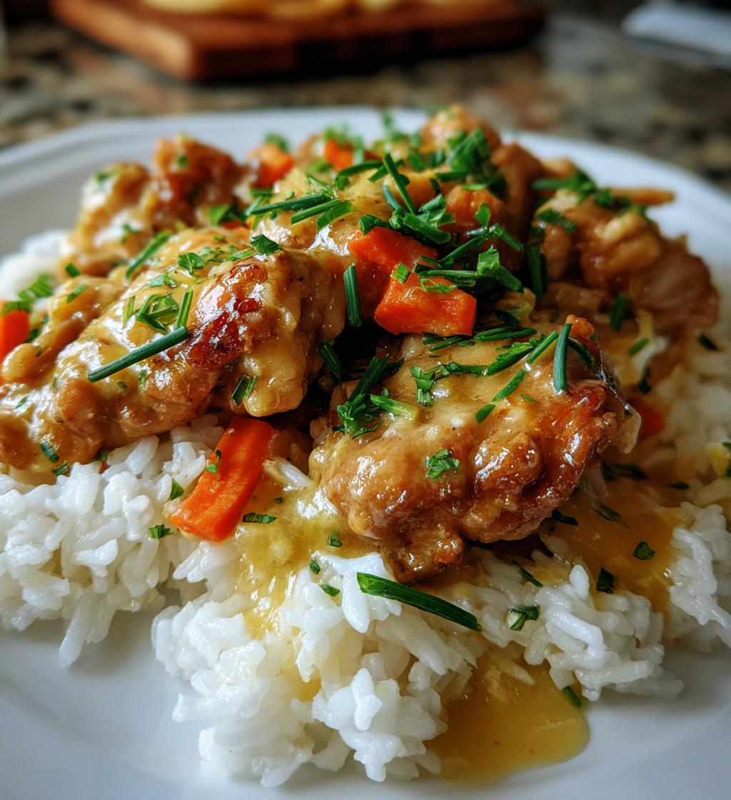 smothered chicken and rice