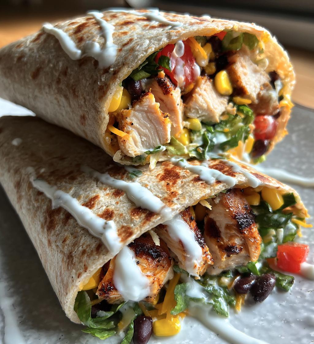 southwest grilled chicken wraps - detail 1