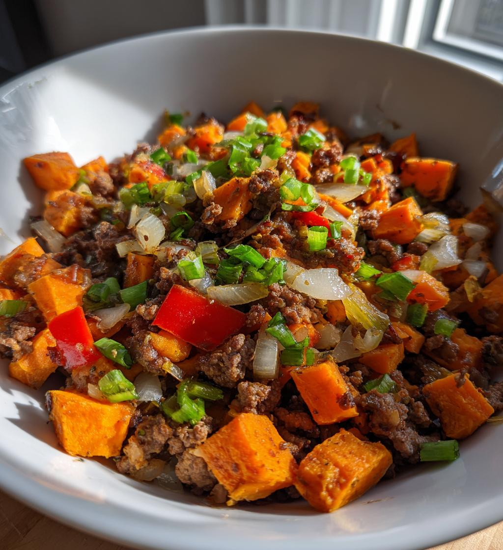 southwestern ground beef sweet potato skillet