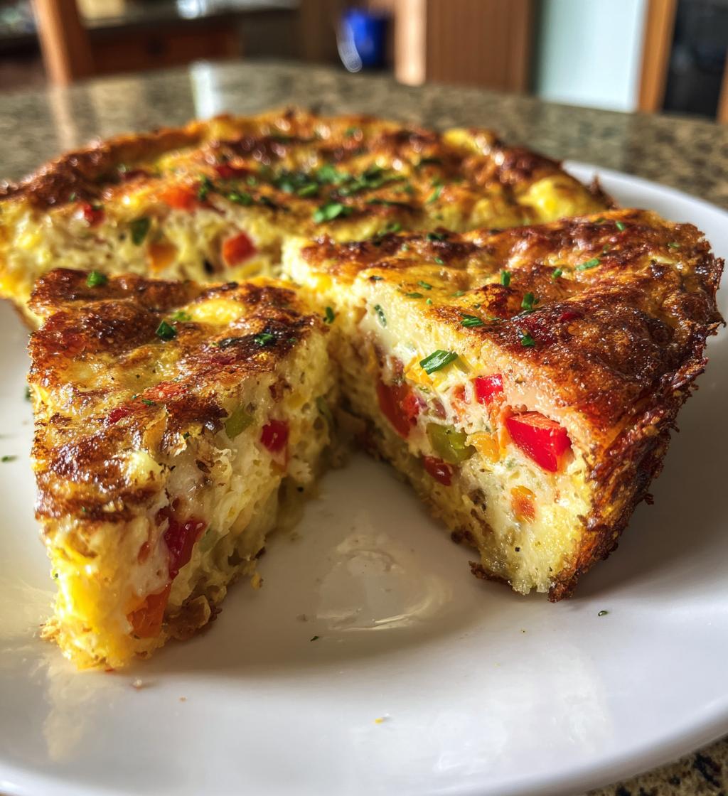 spanish tortilla inspired quiche with hashbrown crust - detail 1