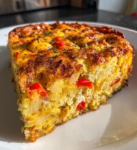 spanish tortilla inspired quiche with hashbrown crust