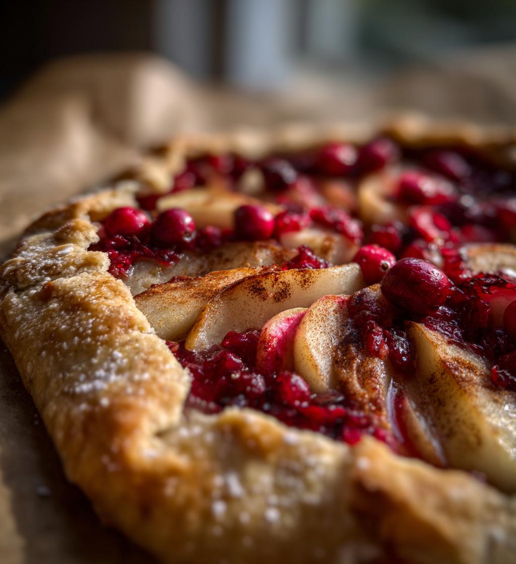 spiced pear and cranberry galette - detail 1