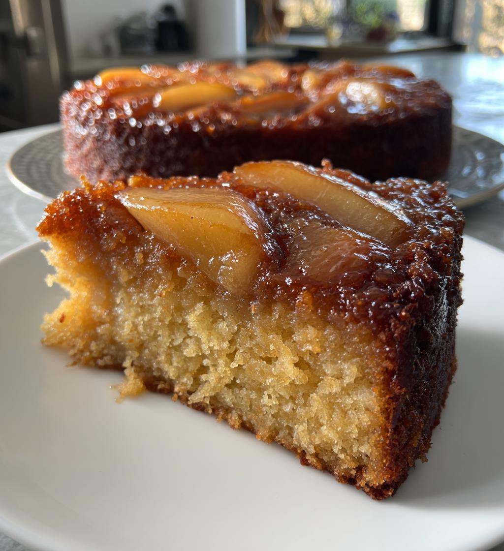 spiced pear upside down cake