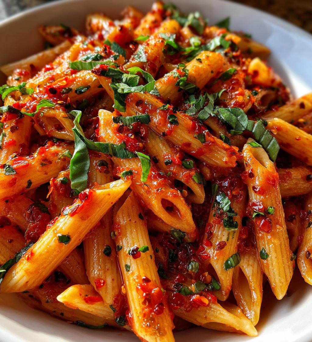 spicy arrabbiata pasta - detail 1