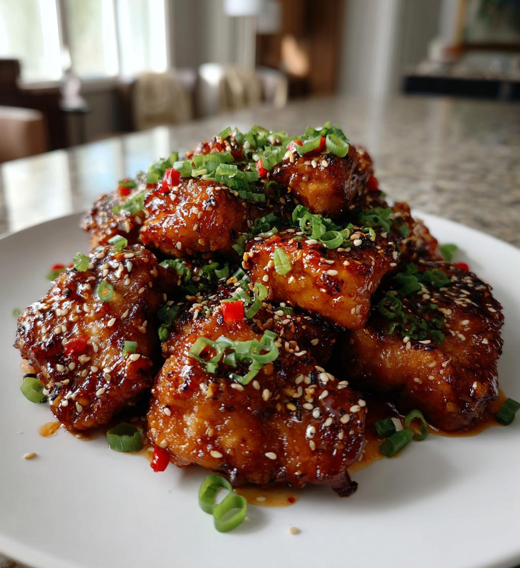 spicy honey glazed chicken - detail 1
